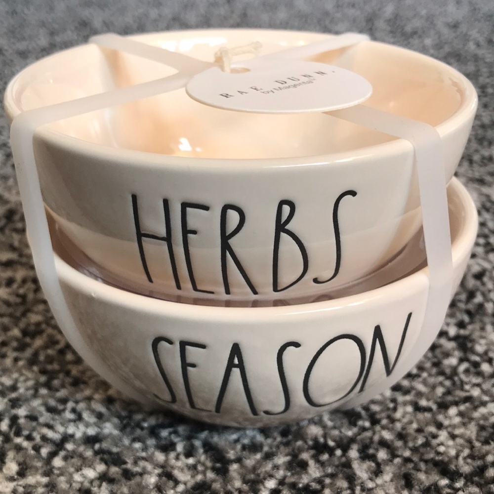 RAE DUNN HERBS and SEASON mini bowls